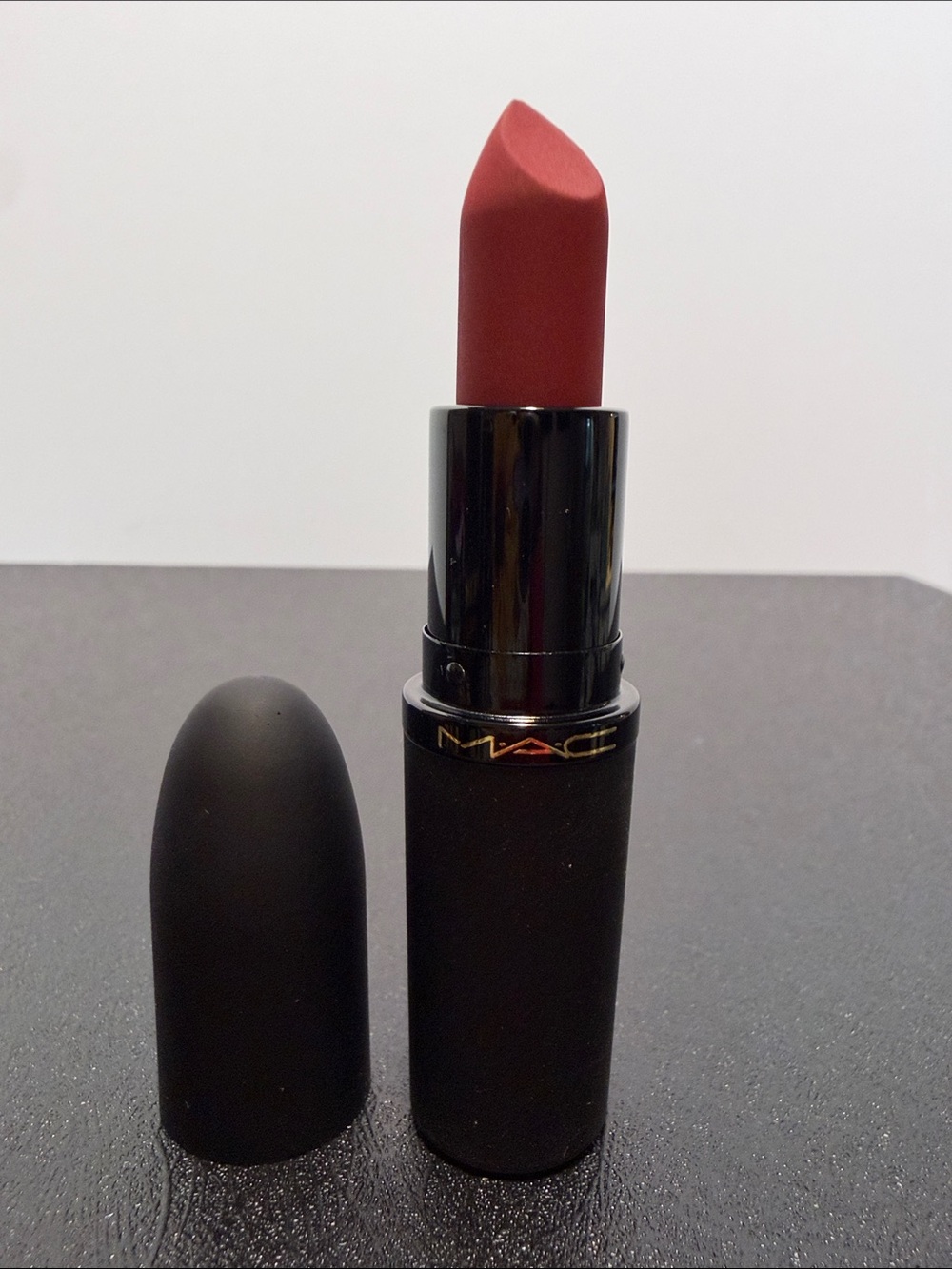 MAC Cosmetics powder kiss Matte Lipstick — 910 twenty fun